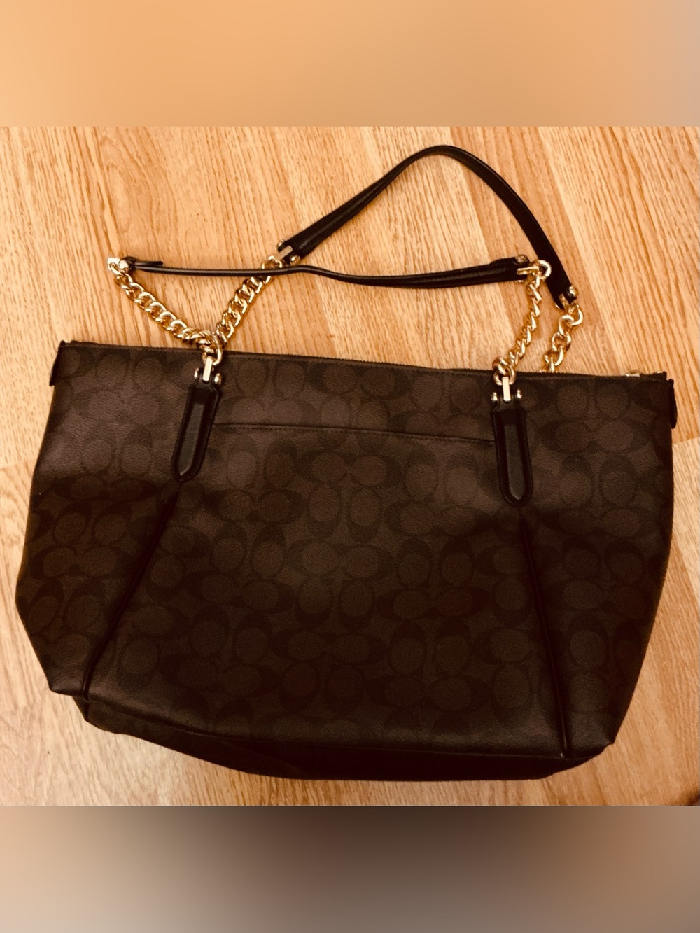 Coach Black Signature Chain-Handle Shoulder Bag - Picture 7 of 10